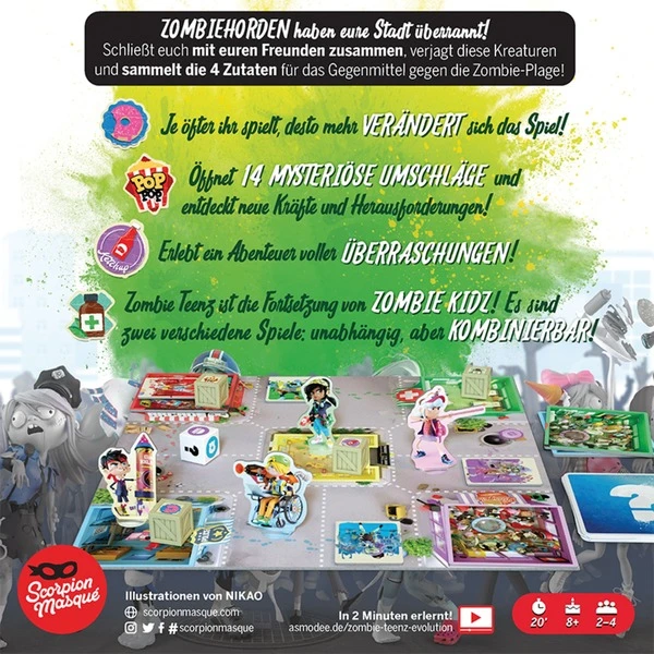 Asmodee Zombie Teenz Evolution, Brettspiel 5 Asmodee Zombie Teenz Evolution, Brettspiel – Bild 3