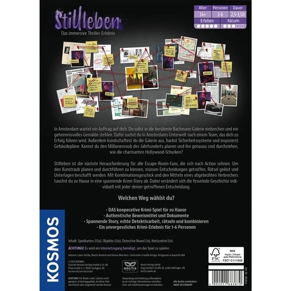 KOSMOS Masters Of Crime - Stillleben, Brettspiel 9 KOSMOS Masters Of Crime - Stillleben, Brettspiel – Bild 7