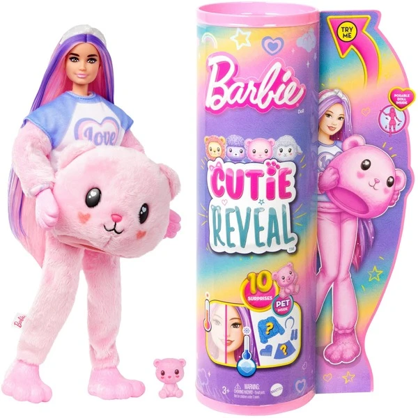 Mattel Barbie Cutie Reveal Cozy Cute Serie - Teddybär, Puppe 4 Mattel Barbie Cutie Reveal Cozy Cute Serie - Teddybär, Puppe – Bild 2