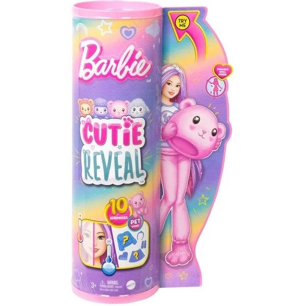 Mattel Barbie Cutie Reveal Cozy Cute Serie - Teddybär, Puppe 8 Mattel Barbie Cutie Reveal Cozy Cute Serie - Teddybär, Puppe – Bild 6