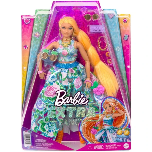 Mattel Barbie Extra Fancy Puppe Im Blauen Kleid Mit Blumenmuster 8 Mattel Barbie Extra Fancy Puppe Im Blauen Kleid Mit Blumenmuster – Bild 6