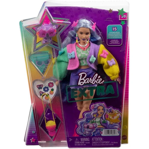Mattel Barbie Extra Puppe 20 - Lavendelfarbenes Haar/Schmetterlings-Haarspange – Bild 5