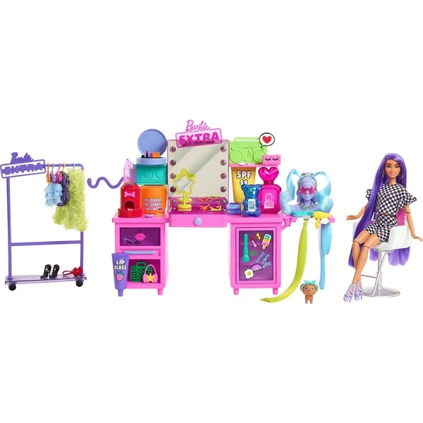 Mattel Barbie Extra Spielset Mit Puppe Und Stylingtisch 2 Mattel Barbie Extra Spielset Mit Puppe Und Stylingtisch