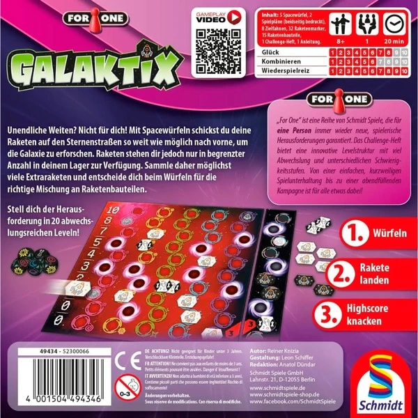 Schmidt Spiele For One - Galaktix , Brettspiel 5 Schmidt Spiele For One - Galaktix , Brettspiel – Bild 3