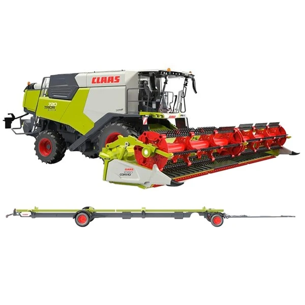 Wiking Claas Trion 720 Montana Convio 1080 Und Transportwagen, Modellfahrzeug