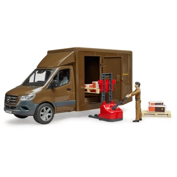 Bruder MB Sprinter UPS Mit Fahrer Und Zubehör, Modellfahrzeug – Bild 3